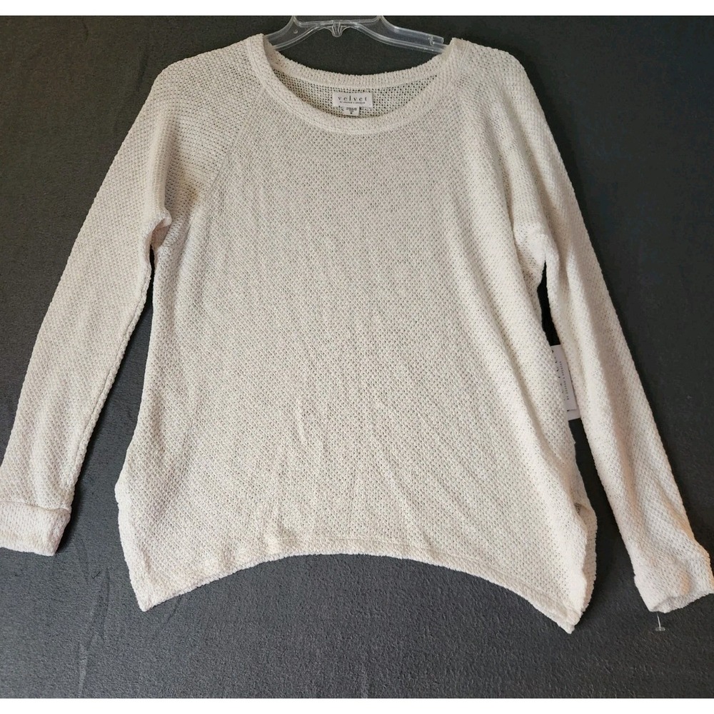 NWT VELVET By Graham & Spencer Textured Knit‎ Sweater Cream Ivory Soft Luxury